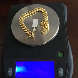 Unisex Sterling silver with gold plating bracelet